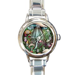 Craft Mushroom Round Italian Charm Watch by GardenOfOphir