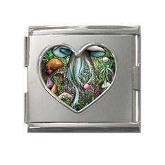 Craft Mushroom Mega Link Heart Italian Charm (18mm) by GardenOfOphir