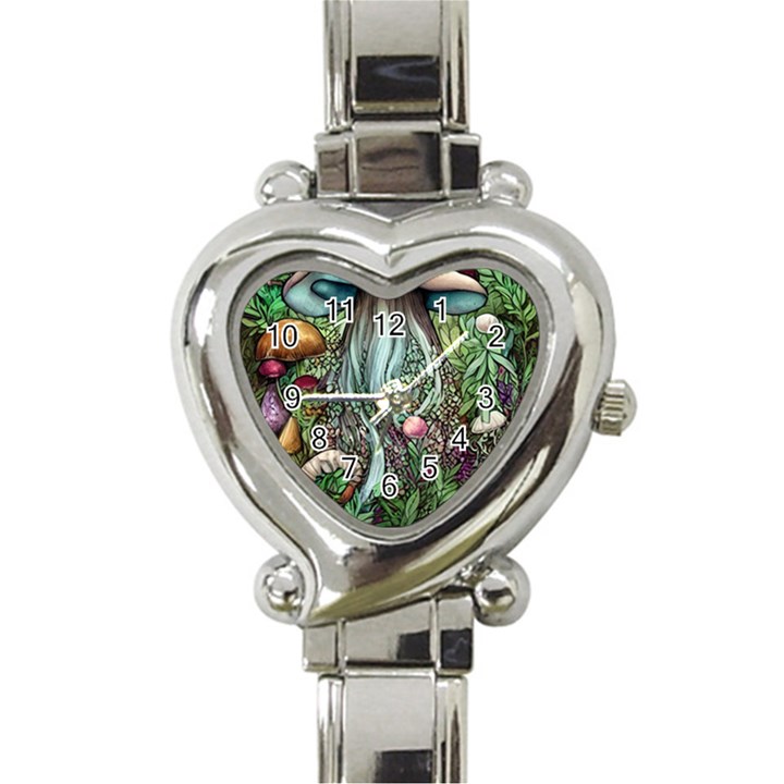 Craft Mushroom Heart Italian Charm Watch