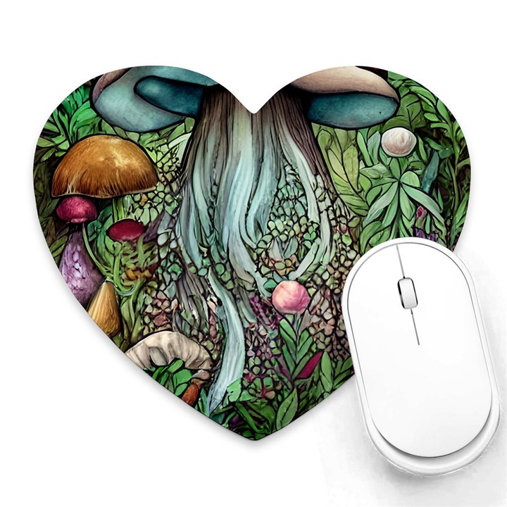 Craft Mushroom Heart Mousepad