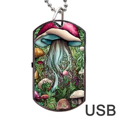 Craft Mushroom Dog Tag Usb Flash (one Side) by GardenOfOphir