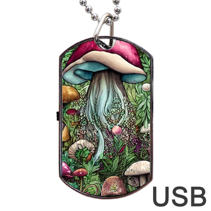 Craft Mushroom Dog Tag USB Flash (One Side)