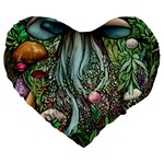 Craft Mushroom Large 19  Premium Flano Heart Shape Cushions Front