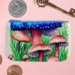 Light And Airy Mushroom Witch Artwork Large Coin Purse by GardenOfOphir