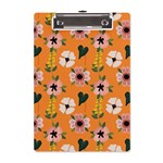 Flower Orange Pattern Floral A5 Acrylic Clipboard Front