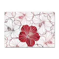 Red Hibiscus Flowers Art Sticker A4 (100 Pack) by Jancukart