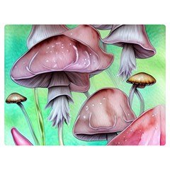 Historical Mushroom Forest One Side Premium Plush Fleece Blanket (extra Small) by GardenOfOphir