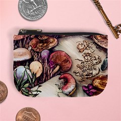 Dainty Mushroom Pendant Mini Coin Purse by GardenOfOphir