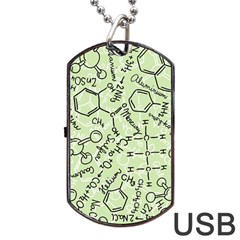 Multicolored Chemical Bond Illustration Chemistry Formula Science Dog Tag Usb Flash (two Sides) by Jancukart