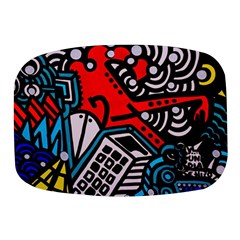 Multicolored Doodle Art Street Art Mini Square Pill Box by Jancukart