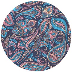 Background Ornament Paisley Wooden Puzzle Round by Jancukart