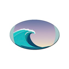 Tsunami Tidal Wave Wave Minimalist Ocean Sea 4 Sticker Oval (100 Pack) by Pakemis