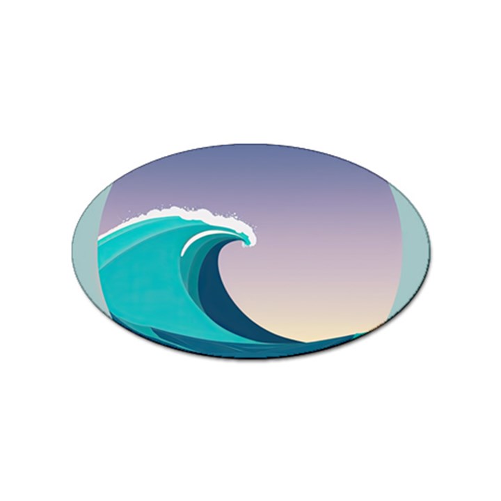 Tsunami Tidal Wave Wave Minimalist Ocean Sea 4 Sticker Oval (100 pack)