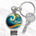 Waves Wave Ocean Sea Abstract Whimsical Abstract Art Nail Clippers Key Chain Front