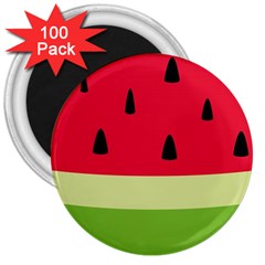 Watermelon Fruit Food Healthy Vitamins Nutrition 3  Magnets (100 Pack) by Wegoenart