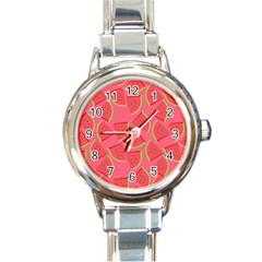 Watermelon Background Watermelon Wallpaper Round Italian Charm Watch by Wegoenart