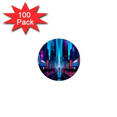 City People Cyberpunk 1  Mini Magnets (100 Pack)  by Jancukart