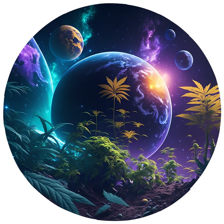 Fantasy People Mysticism Composing Wooden Puzzle Round