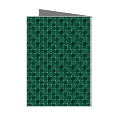 Green Pattern Mini Greeting Cards (pkg Of 8) by Sparkle