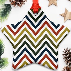 Chevron Ii Star Ornament (two Sides) by GardenOfOphir