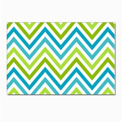 Green Chevron Postcard 4 x 6  (pkg Of 10) by GardenOfOphir