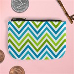 Green Chevron Mini Coin Purse Front