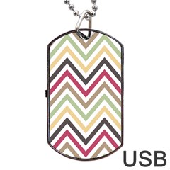 Colorful Chevron Dog Tag Usb Flash (one Side) by GardenOfOphir