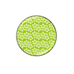 Lime Green Flowers Pattern Hat Clip Ball Marker (4 Pack) by GardenOfOphir