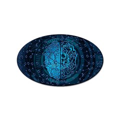 Artificial Intelligence Network Blue Art Sticker Oval (100 Pack) by Semog4