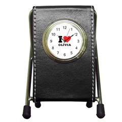 I Love Olivia Pen Holder Desk Clock by ilovewhateva