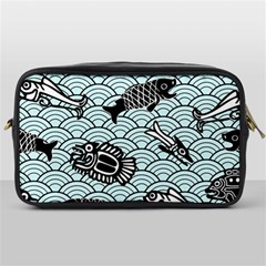 Fish Koi Ocean Sea Oriental Waves Toiletries Bag (one Side) by Semog4