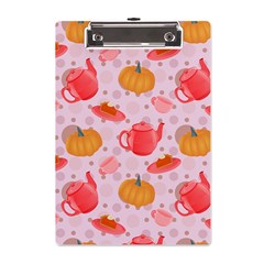 Pumpkin Tea Cup Pie Dessert A5 Acrylic Clipboard by Semog4