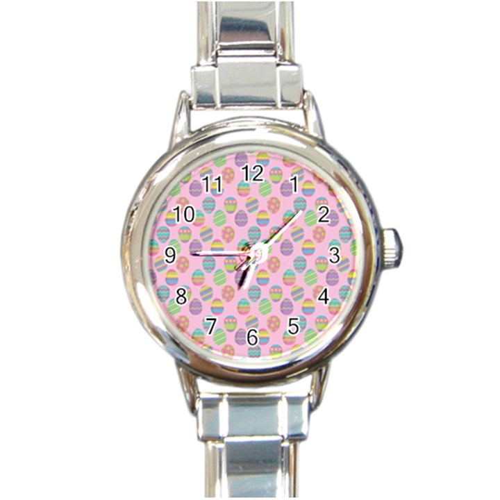 Egg Easter Eggs Pastel Digital Art Round Italian Charm Watch