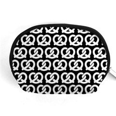 Black And White Pretzel Illustrations Pattern Accessory Pouch (medium) by GardenOfOphir