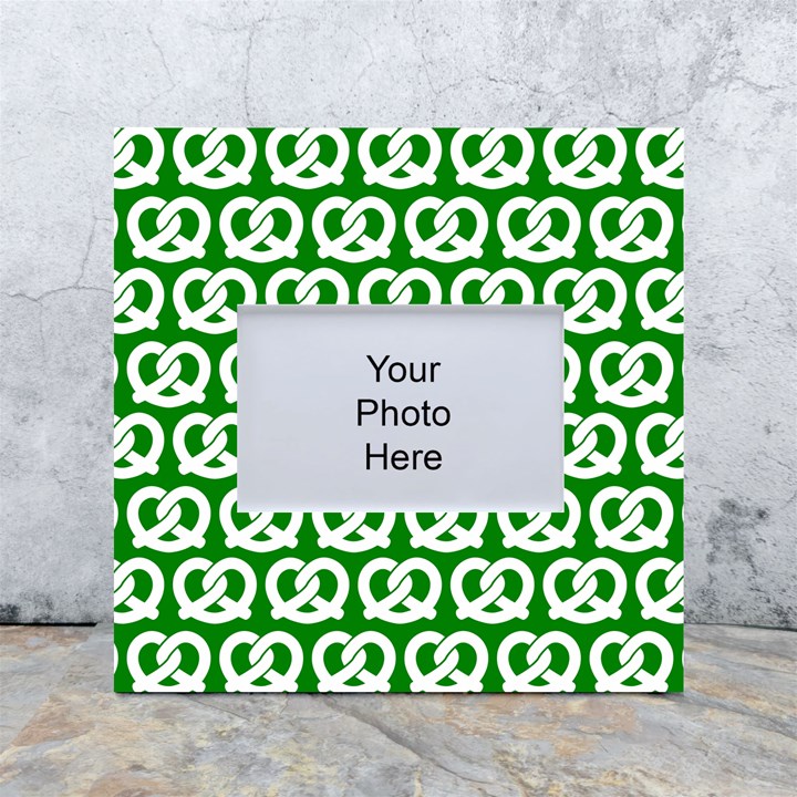 Green Pretzel Illustrations Pattern White Box Photo Frame 4  x 6 