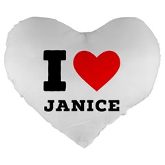 I Love Janice Large 19  Premium Flano Heart Shape Cushions by ilovewhateva