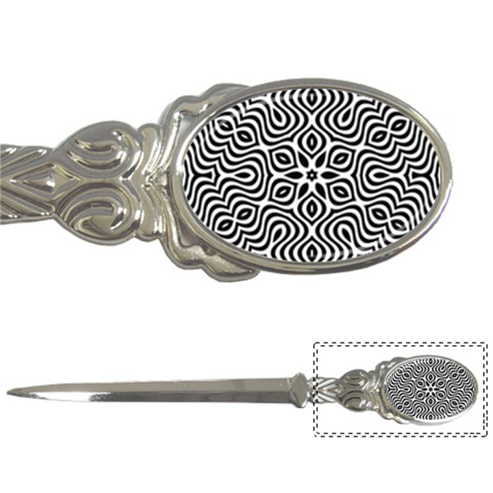 Pattern Wave Symmetry Monochrome Abstract Letter Opener