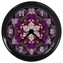 Rosette Kaleidoscope Mosaic Abstract Background Art Wall Clock (black) by Jancukart