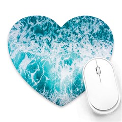 Tropical Blue Ocean Wave Heart Mousepad by Jack14