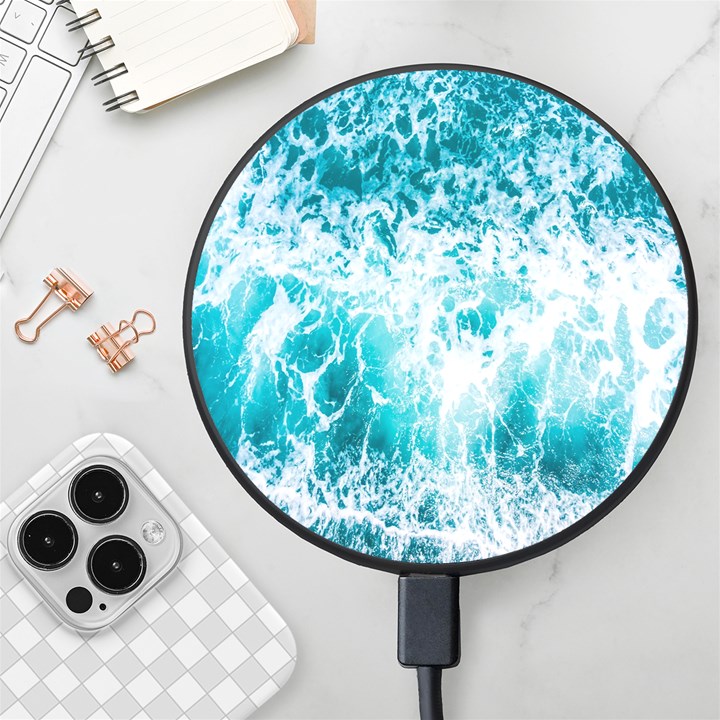 Tropical Blue Ocean Wave Wireless Fast Charger(Black)