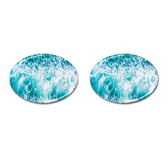 Tropical Blue Ocean Wave Cufflinks (oval) by Jack14