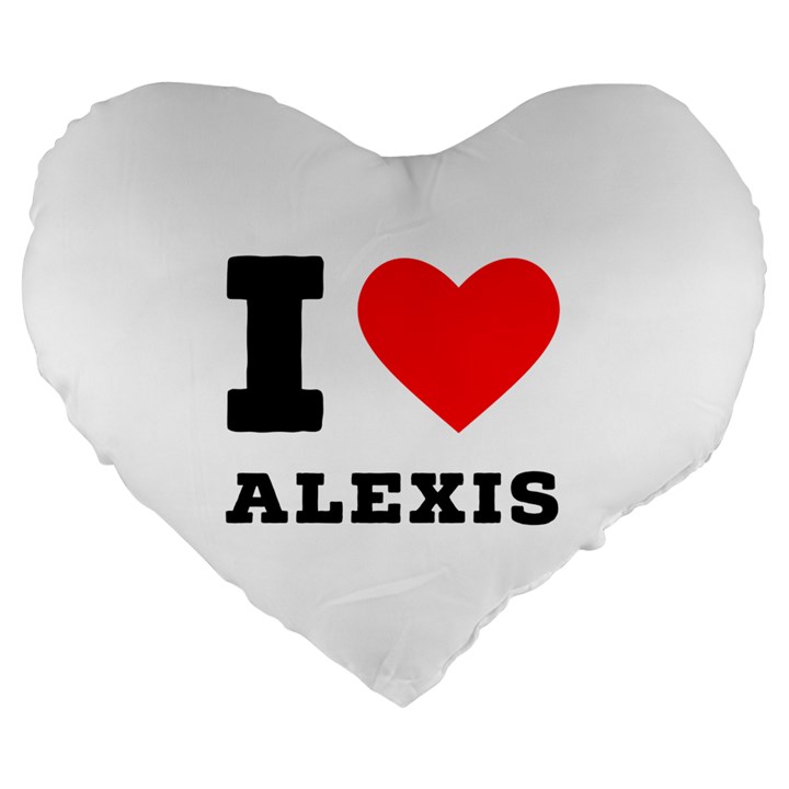 I love alexis Large 19  Premium Flano Heart Shape Cushions