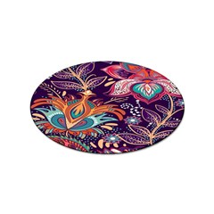 Ornamental Patterns Abstract Flower Pattern Purple Sticker Oval (100 Pack) by Jancukart