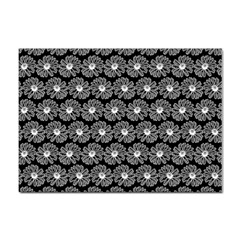 Black And White Gerbera Daisy Vector Tile Pattern Sticker A4 (100 Pack) by GardenOfOphir