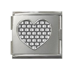 Modern Chic Vector Camera Illustration Pattern Mega Link Heart Italian Charm (18mm) by GardenOfOphir