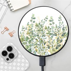 Gold And Green Eucalyptus Leaves Wireless Fast Charger(black) by Jack14