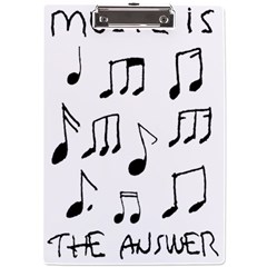 Music Is The Answer Phrase Concept Graphic A4 Acrylic Clipboard by dflcprintsclothing