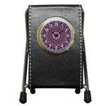 Mandala Kaleidoscope Background Pen Holder Desk Clock Front