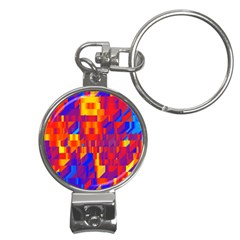 Geometric Pattern Fluorescent Colorful Nail Clippers Key Chain by Jancukart