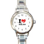 I love Dylan  Round Italian Charm Watch Front